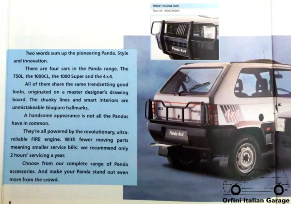 100033005 Front Bull Bar Paramucche Paravacche Anteriore Fiat Panda 141 4X4 View Front Close Up