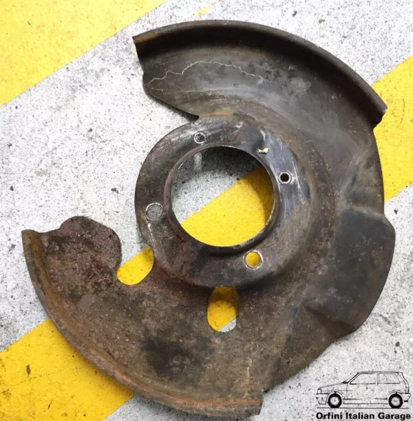 105142211504 Left Front Disc Brake Dust Metal Cover Alfa Romeo 105 1300 1600 View Rear