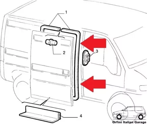 1348446080 1321035080 902464 Side Sliding Door Rubber Fiat Ducato Boxer Jumper View Rear