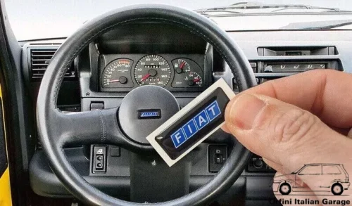 182260280 182205380 182205360 Steering Wheel Badge Fiat Panda Cinquecento View Rear