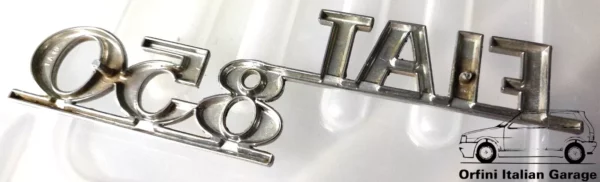 4117826 Rear Back Badge Scritta Fiat 850 View Front