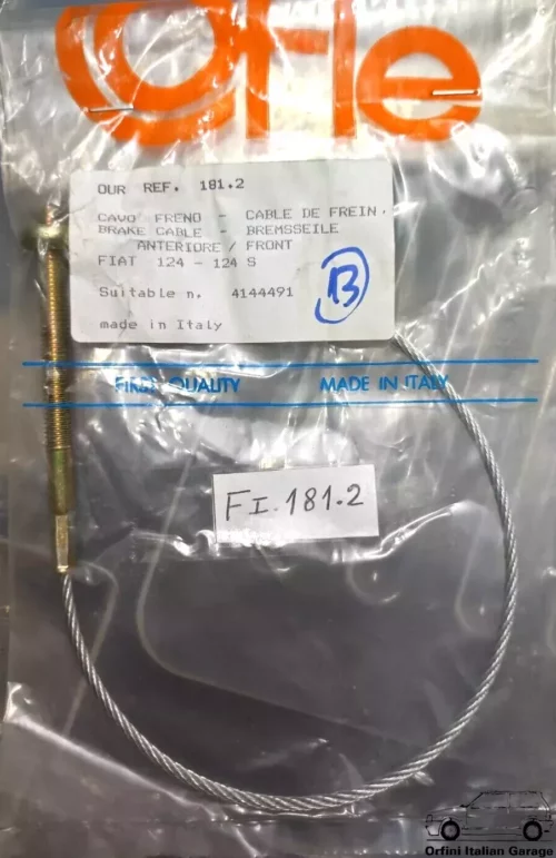 4144491 Handbrake Cable Fiat 124 View Front