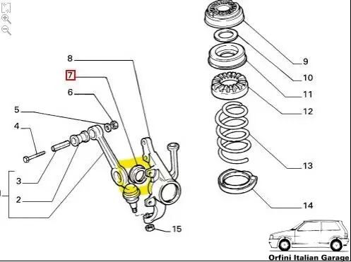 4390950 - Front Suspension Retainer - Fiat Uno Fiorino View Front