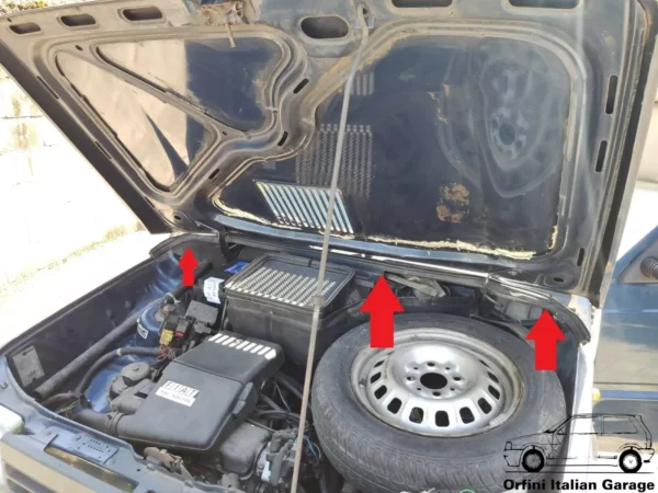 4484886 4484885 Bonnet Hood Cofano Engine Compartment Rubber Fiat Panda View Rear