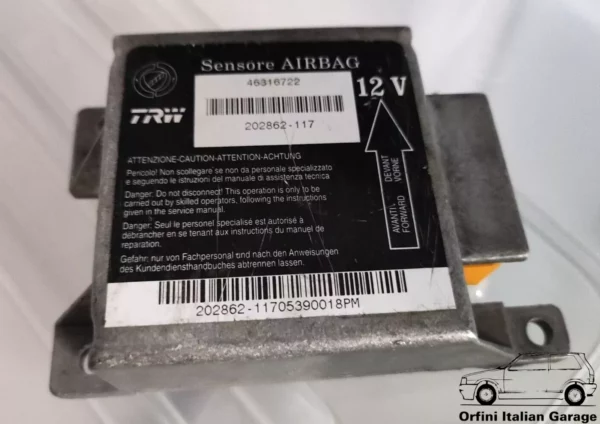 46316722 46316266 Airbag ECU Module Centralina Fiat Coupe View Rear