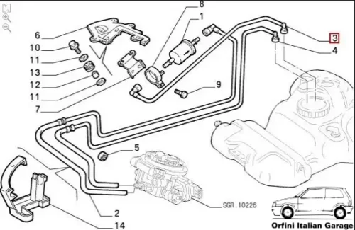 46474527 46403934 Fuel Hose Pipe - Fiat Lancia View Rear