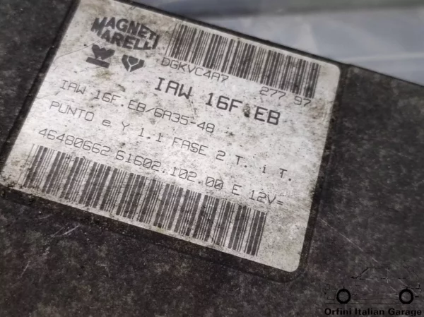 46480662 46545150 46519634 Engine ECU Fiat Punto Lancia Y 1.1 IAW 16F.EB Magneti View Rear