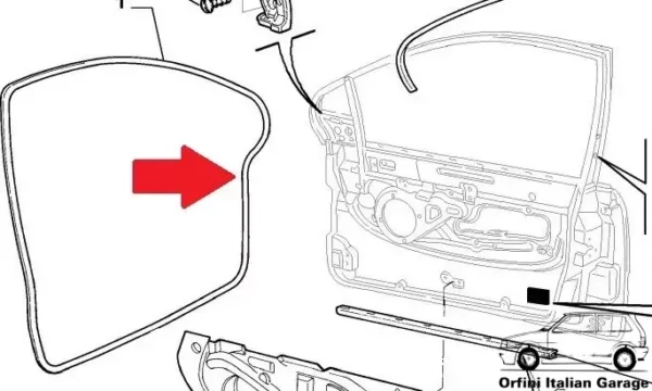 46827244 51750877 46510801 46827245 Front Side Door Rubber Fiat Multipla View Rear