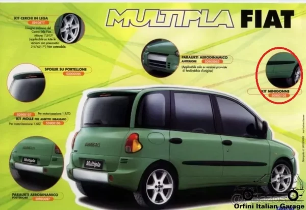 50900105 Side Skirts Fiat Multipla Zender View Rear