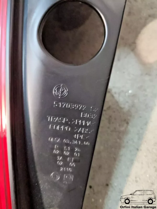 51703972 51753385 Rear Left Lamp Light Lancia Ypsilon View Front