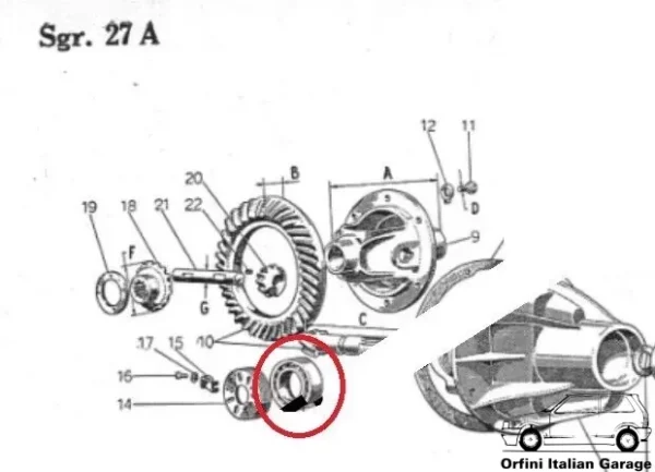 055392 Bearing Cuscinetto Differenziale Differential Fiat 500C Topolino View Right