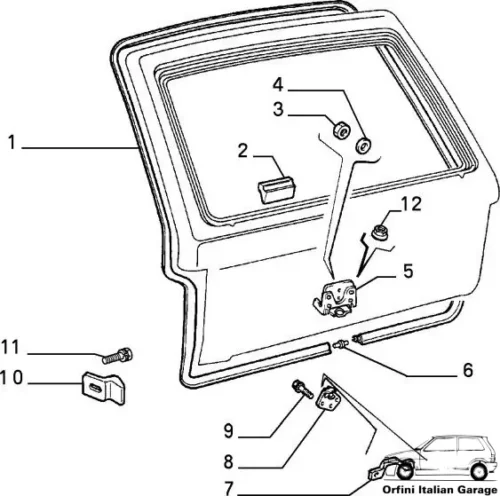 5757493 5757492 Back Door Portellone Rubber Fiat Panda Seat Marbella View Right