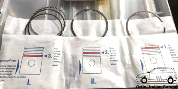 5882377 Piston Rings STD Fiat Uno Turbo IE MK1 1.3 View Front