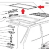 5887595 - Rubber Seal Gasket Roof Top - Fiat Uno MK1 MK2 View Rear