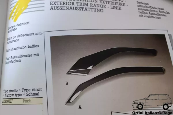 5898187 Wind Deflector Window Deflettori Fiat Panda 141 4x2 4x4 View Front