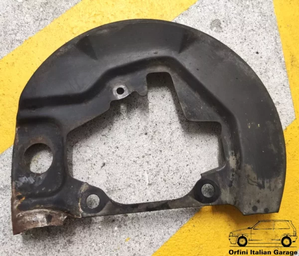 5939696 - Left Front Disc Brake Dust Metal Cover - Fiat Uno MK1 MK2 View Rear