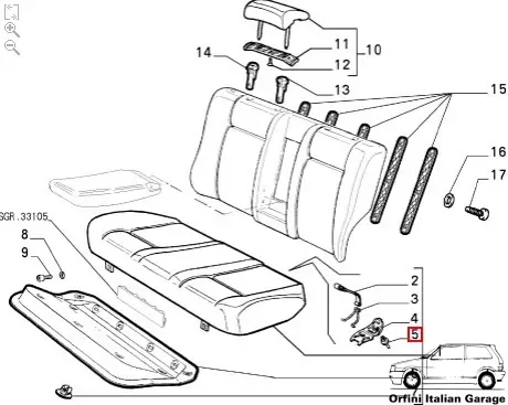 5962559 82432149 Moulding Trim Clip Fiat Panda Tipo Tempra Cinquecento Lancia Delta 126 View Rear