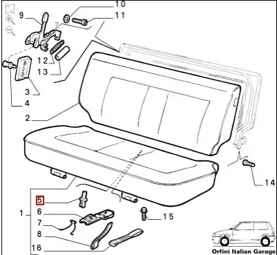 5962559 82432149 Moulding Trim Clip Fiat Panda Tipo Tempra Cinquecento Lancia Delta 126 View Right