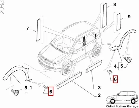 5962559 82432149 Moulding Trim Clip Fiat Panda Tipo Tempra Cinquecento Lancia Delta 126 View Upper