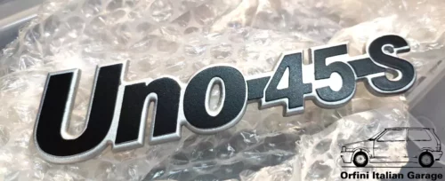 5974539 Rear Back Badge Grill Scritta Stemma Fiat Uno MK1 45S View Front