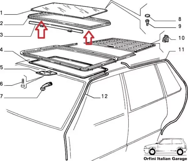 5995208 Rubber Seal Gasket Roof Top Guarnizione Esterna Tettuccio Fiat Uno Y10 View Lower