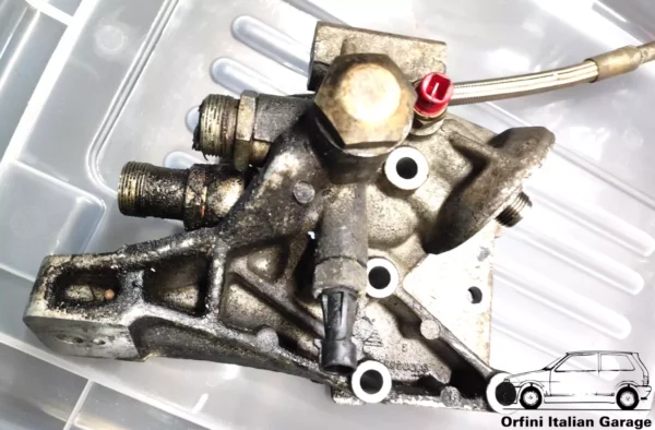 5996607 7598160 Oil Filter Support Bracket Oil Pipe Hose Lancia Thema Fiat Croma View Left
