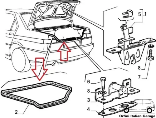 60509642 Back Door Tailgate Portellone Rubber Alfa Romeo 164 View Rear