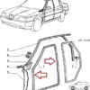 60586981 60569379 60509631 60586980 60569378 Front Door Rubber Alfa Romeo 164 View Rear