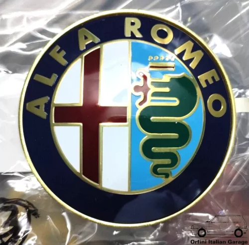 60596492 240051016 Front Badge Grill Scritta Stemma Alfa Romeo 33 75 145 146 155 View Rear