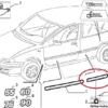 710922080 Rear Left Outer Trim Moulding Fiat Punto 176 3 Doors View Rear