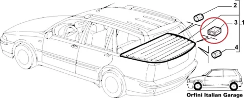 71712132 - Parcelshelf Pad - Fiat Marea View Rear
