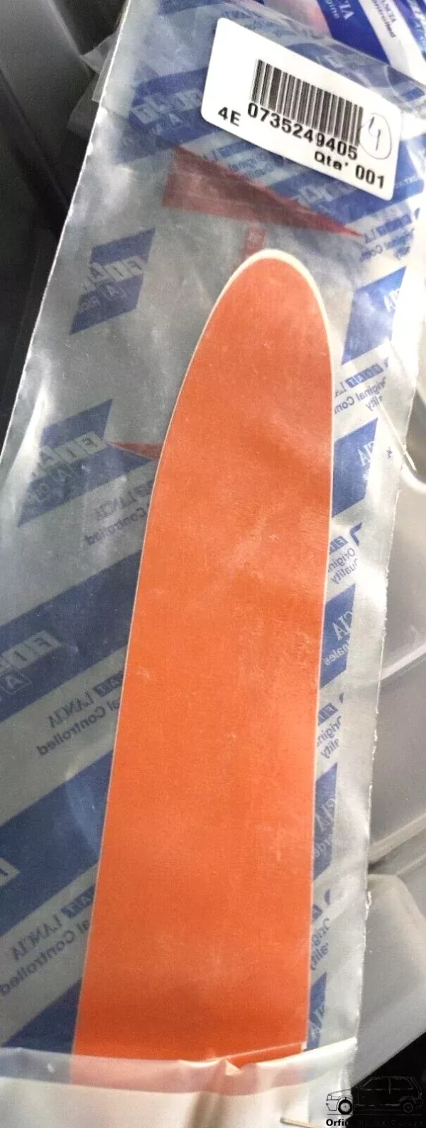 735249405 Rear Right Decal Adhesive Orange Fiat Seicento Sporting View Front