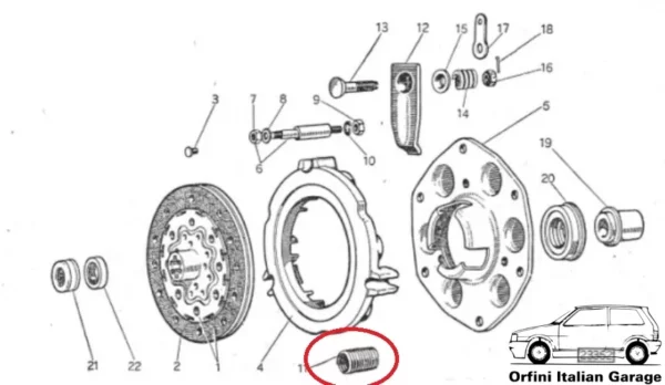 737080 Spring Clutch Fiat 500 Topolino 48mm View Front