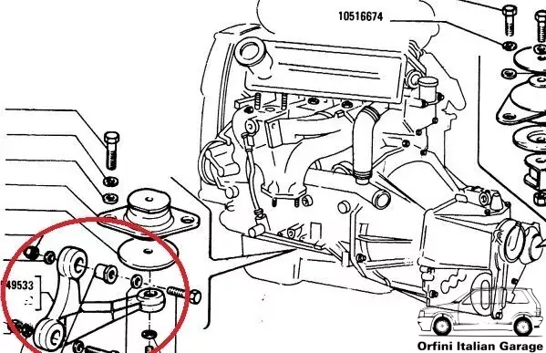 7549533 Engine Mount Bracket Fiat Uno Turbo IE MK1 View Rear