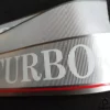 7567585 7567586 Autobianchi Lancia Y10 Turbo Side Decals Adhesive Silver Adesivi View Rear