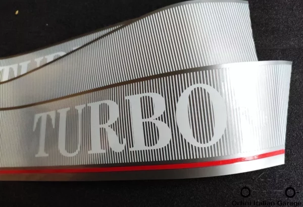 7567585 7567586 Autobianchi Lancia Y10 Turbo Side Decals Adhesive Silver Adesivi View Rear