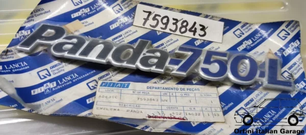 7593843 Rear Badge Scrita Fiat Panda 750L 750 L View Front