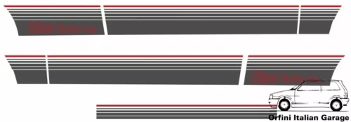 7606573 7606572 7606566 7606565 Fiat Uno Turbo IE MK1 Decals Adhesive Adesivi View Right
