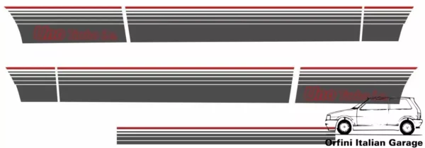7606573 7606572 7606566 7606565 Fiat Uno Turbo IE MK1 Decals Adhesive Adesivi View Right