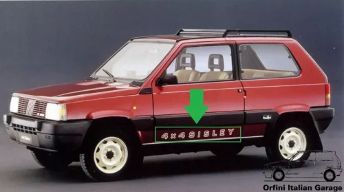 7606592 Fiat Panda 4x4 Sisley Side Decals Adhesive View Front