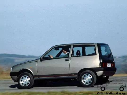 7633656 7633657 Autobianchi Lancia Y10 LX Side Decals Adhesive Adesivi View Front