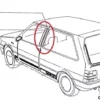 7653253 7653254 7653255 7653256 Fiat Uno Turbo IE B Pillar Side Decals Adhesive View Left