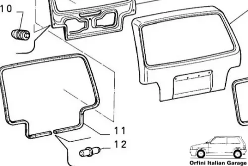 7675378 7629885 Back Door Rubber Fiat Uno MK2 View Front