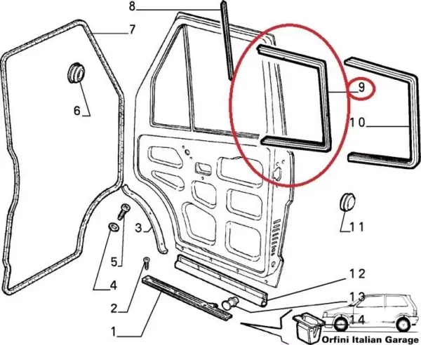 7698654 Right Interior Window Trim Gasket Fiat Ducato Peugeot J5 C25 View Front