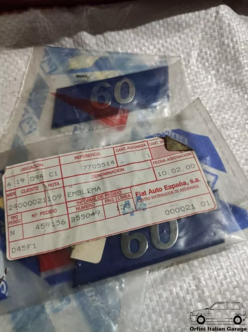 7705514 Fiat Uno 60 Side Badge View Rear
