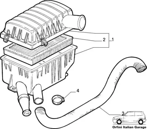 7756525 Intake Hose Pipe Fiat Panda 900 141 View Rear