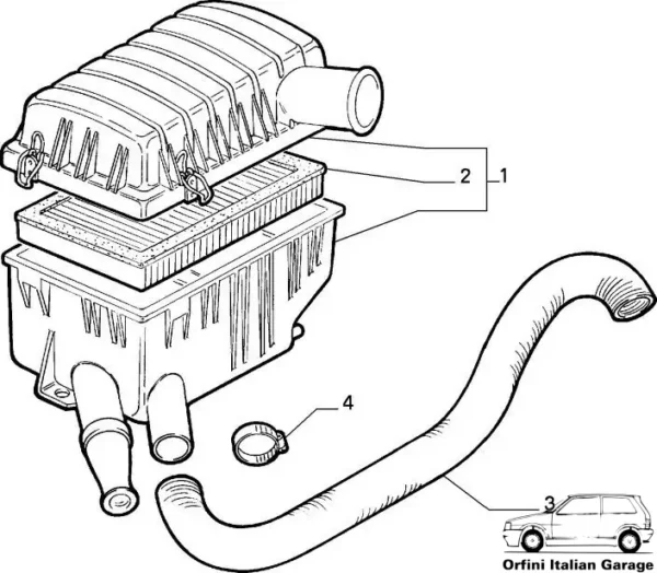 7756525 Intake Hose Pipe Fiat Panda 900 141 View Rear