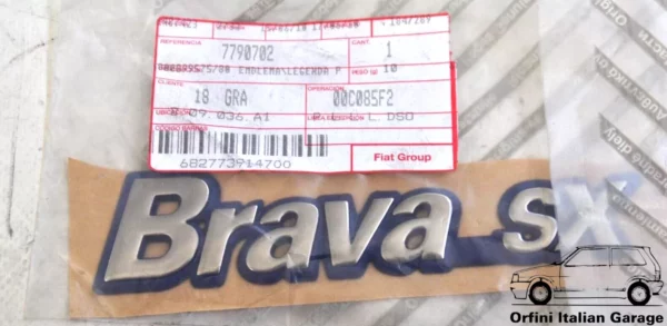 7790702 Fiat Brava SX Rear Badge Scritta Stemma View Front