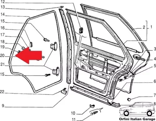 7796894 82468657 Rear Side Door Rubber Fiat Croma View Rear