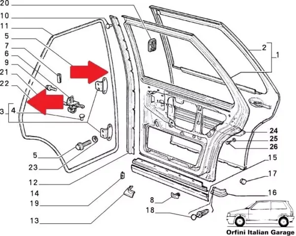 7796894 82468657 Rear Side Door Rubber Lancia Thema S1 S2 S3 View Rear